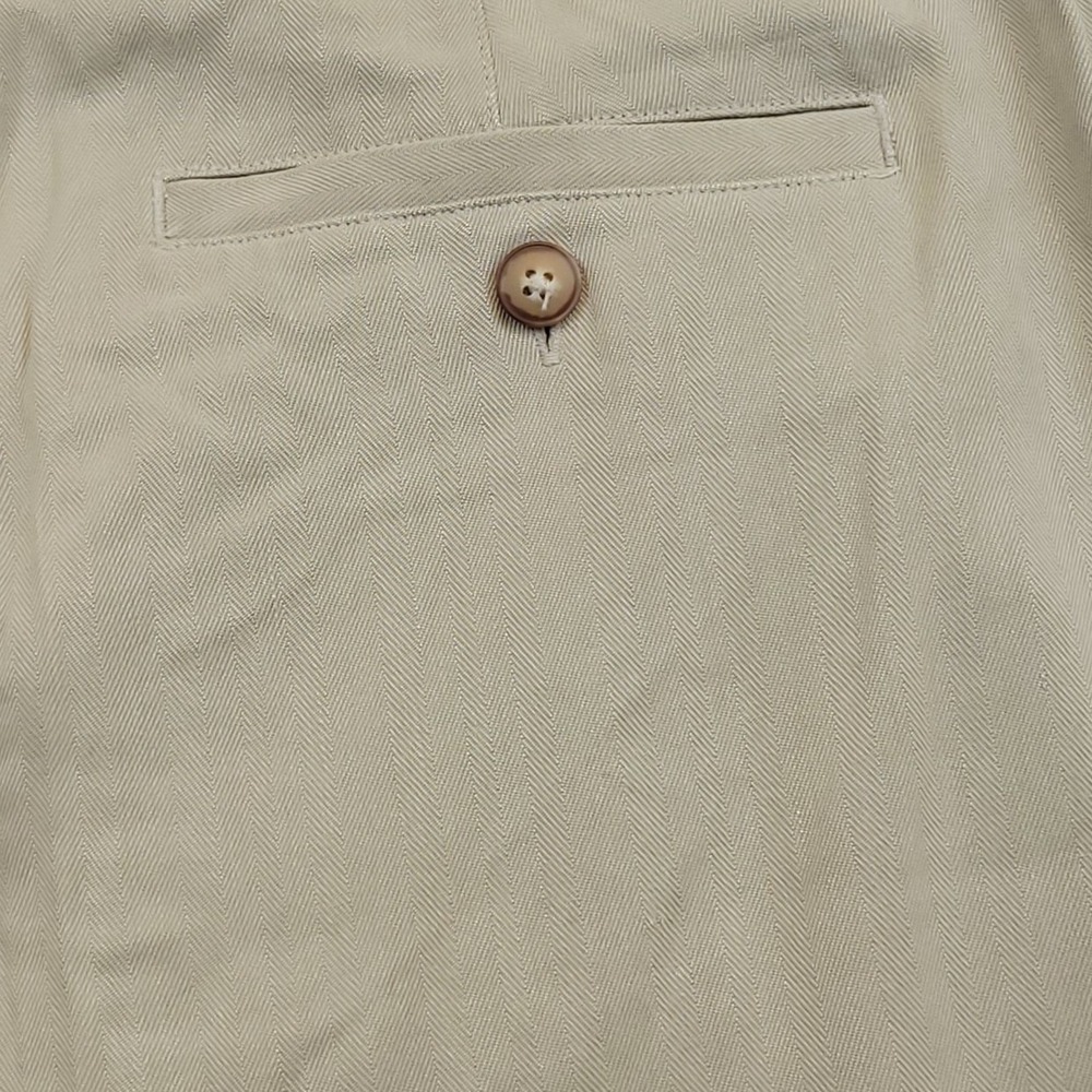 VTG Mens Tommy Bahama Pants Beige 36x30 Herringbone 100% Silk Pleated Relaxed - Picture 4 of 5